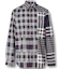 Buy Burberry Kemeja Lengan Panjang Check Patchwork Button-Up - Kelabu Gelap 80185701