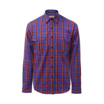 Burberry Long Sleeve Checkered Shirt Blue Red Plaid. 80031411