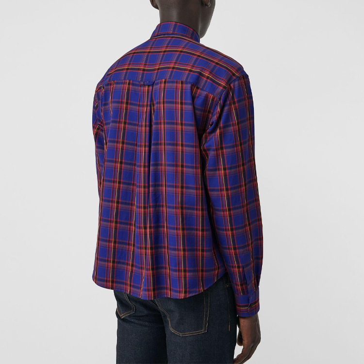 Burberry Long Sleeve Checkered Shirt Blue Red Plaid. 80031411 圖 5