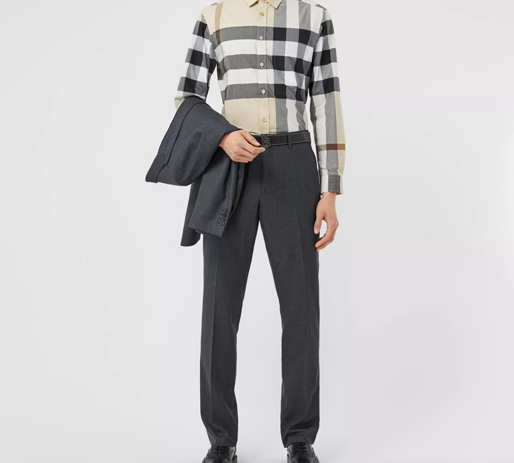 Details for Camisa Burberry Manga Larga de Popelina con Cuadro Vintage Contraste. 80258511