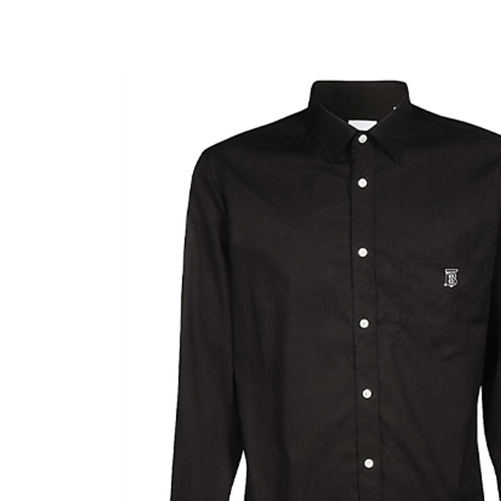 Details for Burberry 長袖棉質黑色扣襟襯衫 80098371
