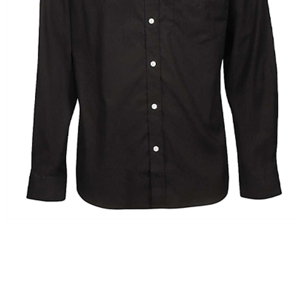 Sizing Burberry 長袖棉質黑色扣襟襯衫 80098371