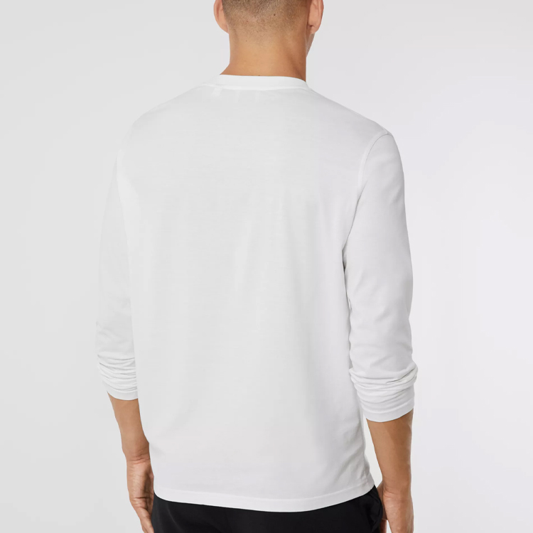 Shop Burberry 長袖標誌T恤 - 白色 80246001