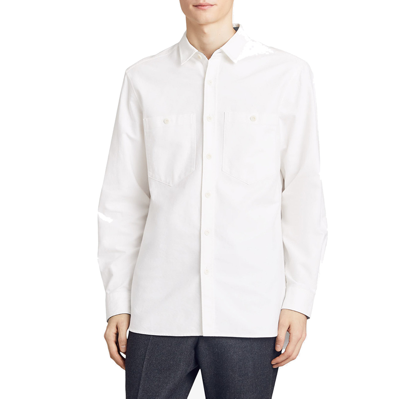 Burberry Long Sleeve Red Turn-up Shirt in White 40617371 圖 5