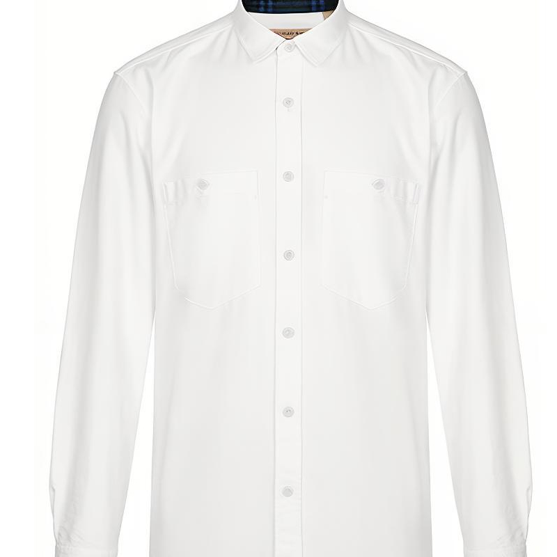 Burberry Long Sleeve Red Turn-up Shirt in White 40617371 圖 7