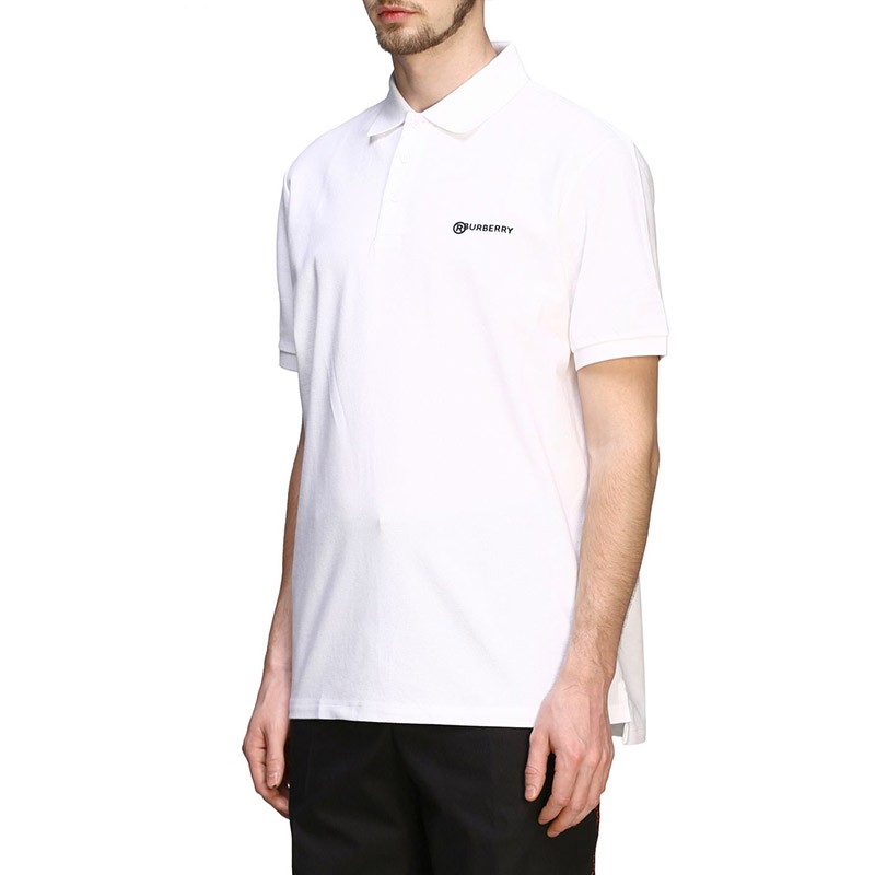 Burberry Longitude Latitude Print White Polo Shirt 80243601 圖 4