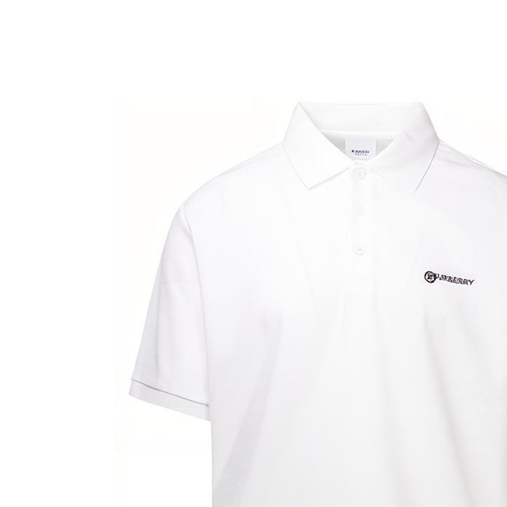 Burberry Longitude Latitude Print White Polo Shirt 80243601 圖 6