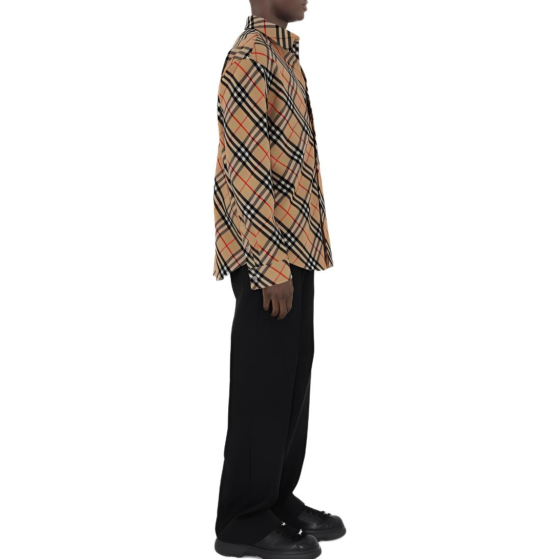 Details for 버버리 루즈핏 클래식 체크 울 긴팔 셔츠 남성용 - 멀티컬러 80919081