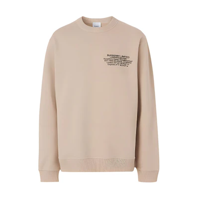 Burberry Loose-Fit Letter Graphic Sweatshirt Beige Brown 80432771