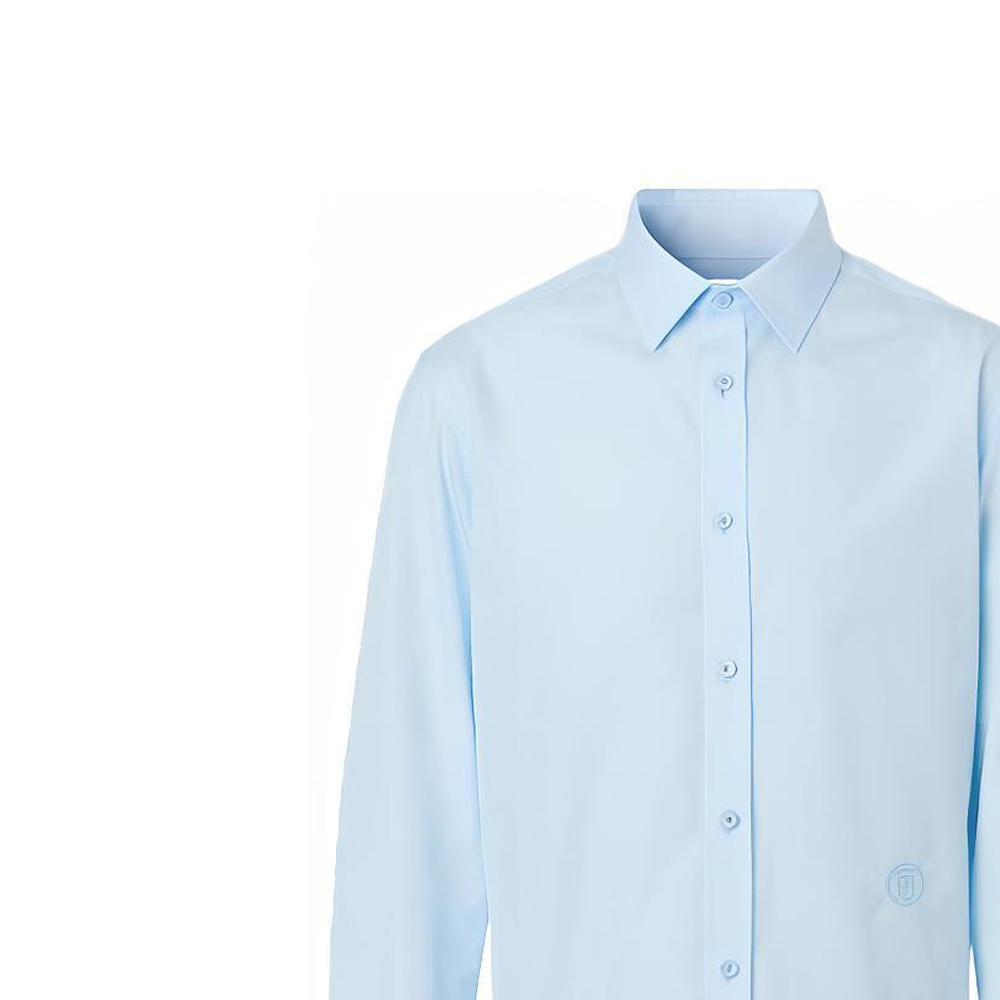 Burberry Loose Fit Embroidered Logo Single Breasted Shirt Light Blue 80374851 圖 7
