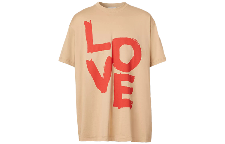 Burberry Loose Fit Organic Cotton Graphic T-Shirt Soft Yellows Browns 80375851