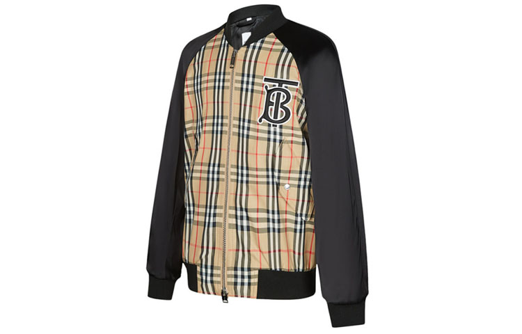 Shop 버버리 루즈핏 레터 프린트 집업 자켓 아카이브 베이지 80136341