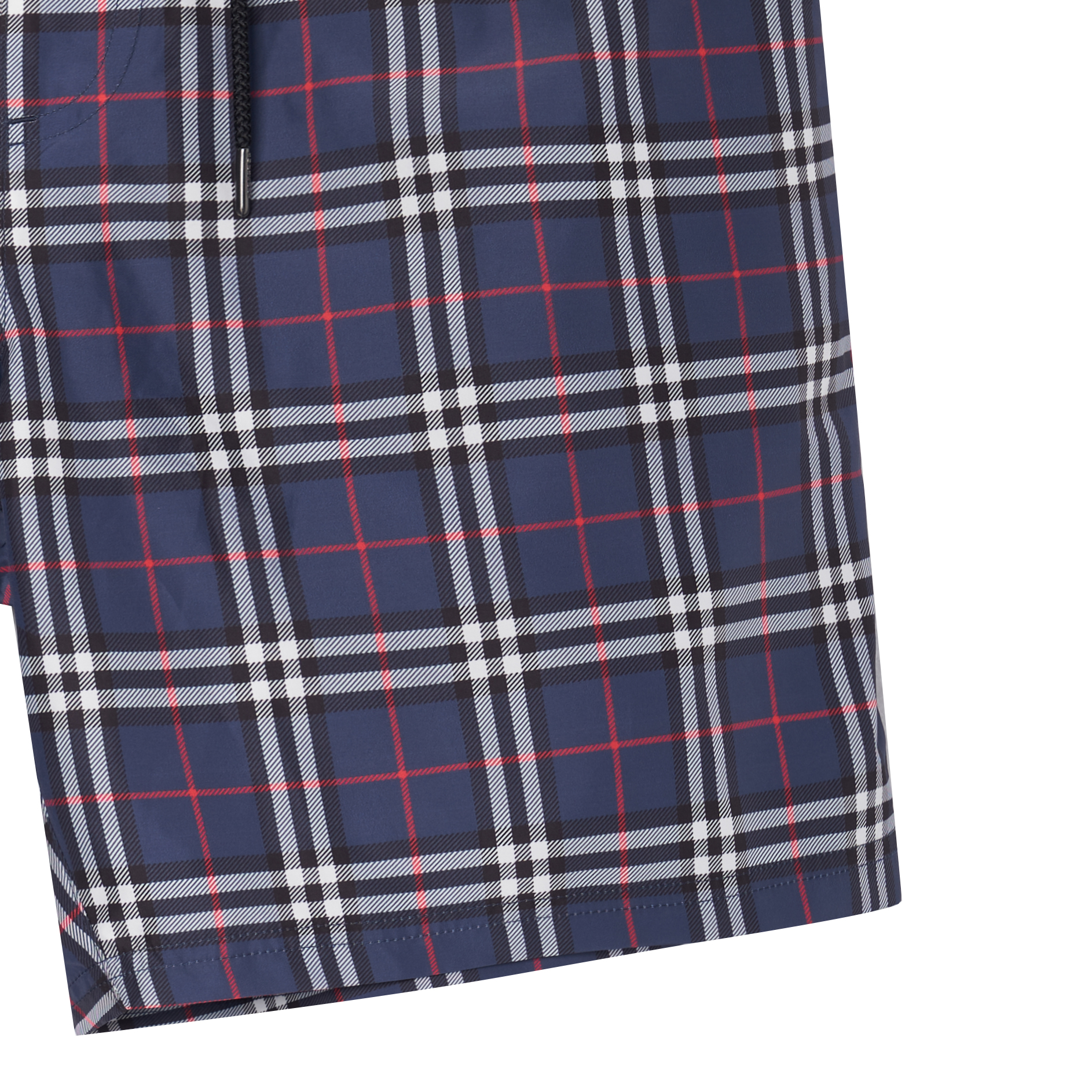 Sizing 博柏利低腰宽松格纹泳裤海军蓝. 80138831