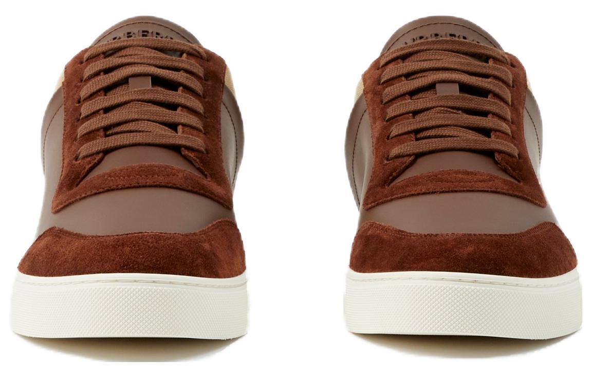 Lookbook 巴宝莉低帮系带运动鞋‘棕红’ 80749571