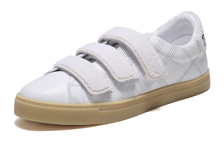 Burberry Bert Velcro Strap Perforated Leather Sneakers 'White' 圖 3
