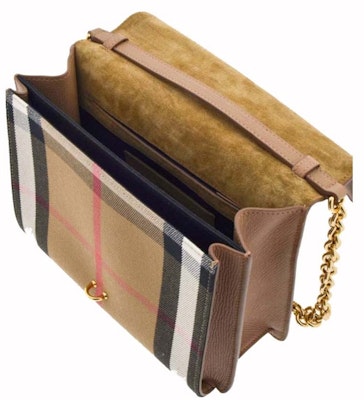 Burberry Macken Small Check Chain Crossbody Beige Lookbook Burberry Macken Small Check Chain Crossbody Beige