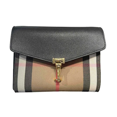 Burberry Macken Small Check Chain Crossbody Black