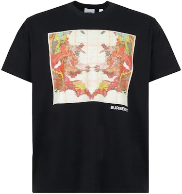 Burberry Map Logo Print Crewneck T-Shirt Black 80575321 Order Burberry Map Logo Print Crewneck T-Shirt Black 80575321