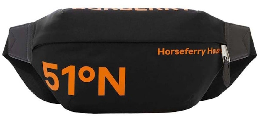 Burberry中號座標腰包 黑色/橙色 Buy Burberry中號座標腰包 黑色/橙色