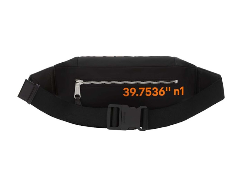 Order Burberry中號座標腰包 黑色/橙色