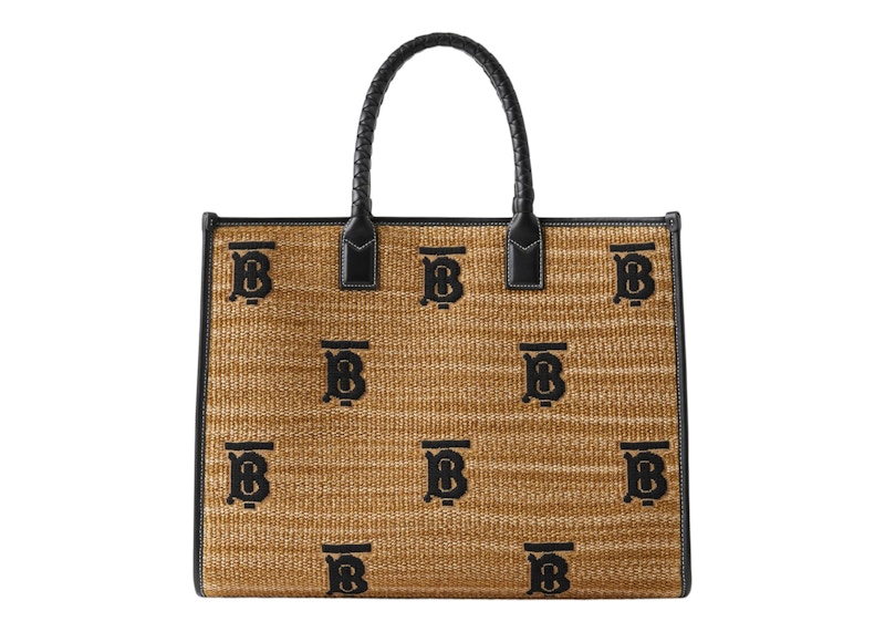 Burberry Medium Freya Tote Natural/Black