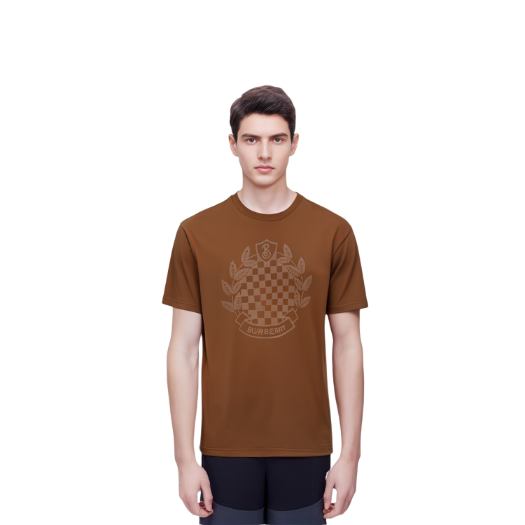 Shop Burberry Men’s Solid Color Graphic Crewneck Straight-Fit Short Sleeve T-Shirt 80711751