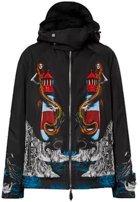 Burberry Mermaid Print Oversized Hooded Jacket - Black 80406681 Buy Burberry Mermaid Print Oversized Hooded Jacket - Black 80406681
