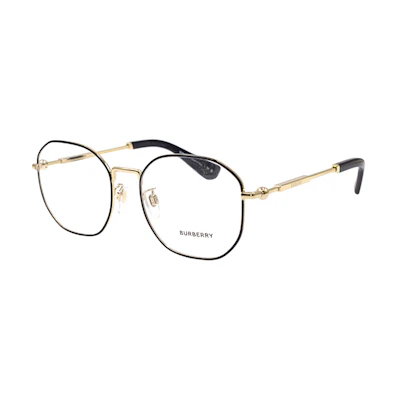 Burberry Metal Logo Series Irregular Optical Eyeglasses Black Gold Men. B1387-D-1326