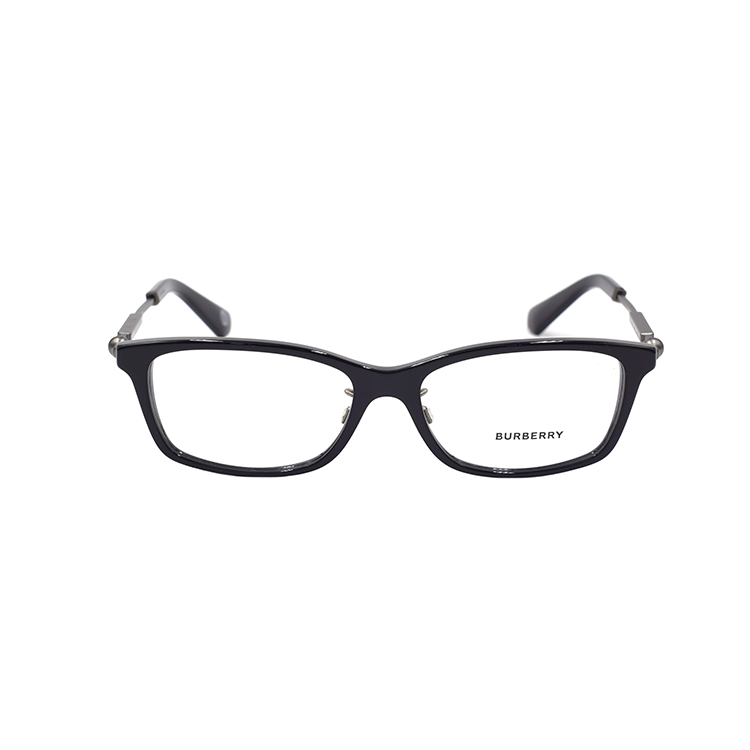Lookbook 버버리 메탈 로고 시리즈 사각형 안경 남성용 블랙. B2414-D-3001