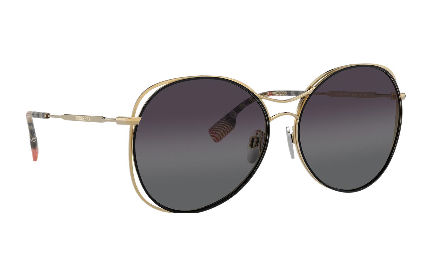 Burberry Metal Round Frame Sunglasses Black. BE3105-10178G