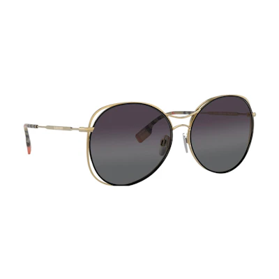 Burberry Metal Round Frame Sunglasses Black. BE3105-10178G