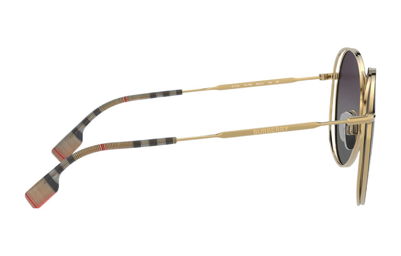 Burberry Metal Round Frame Sunglasses Black. BE3105-10178G 圖 4