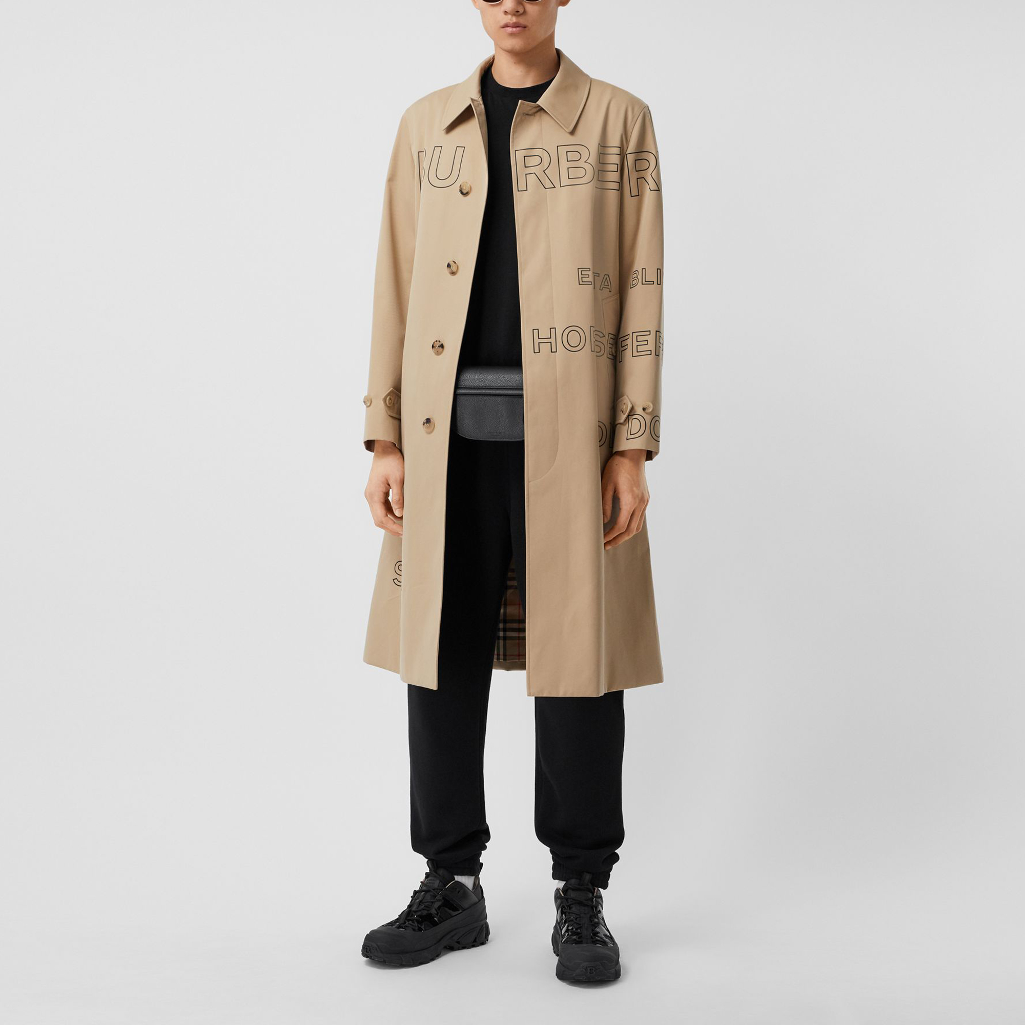 Burberry Mid-Length Casual Trench Coat with Monogram Print - Honey Beige. 80361901 圖 4