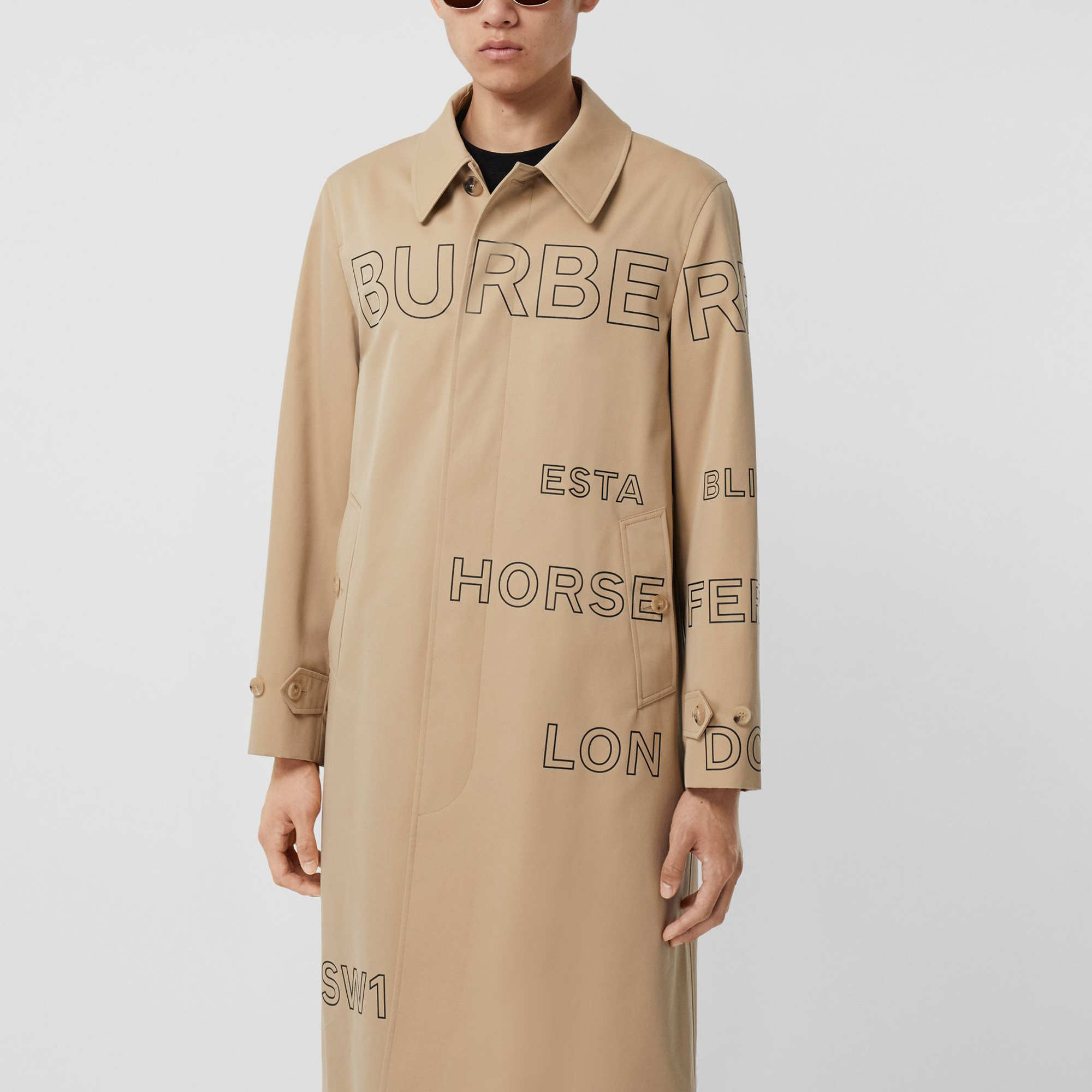 Burberry Mid-Length Casual Trench Coat with Monogram Print - Honey Beige. 80361901 圖 5