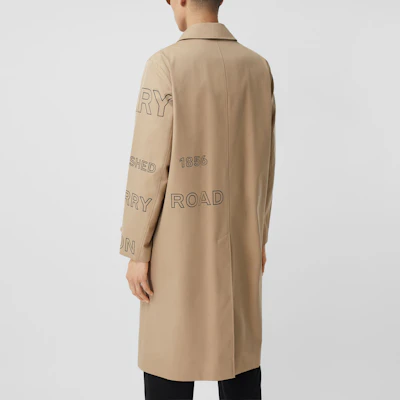 Burberry Mid-Length Casual Trench Coat with Monogram Print - Honey Beige. 80361901 Details for Burberry Mid-Length Casual Trench Coat with Monogram Print - Honey Beige. 80361901
