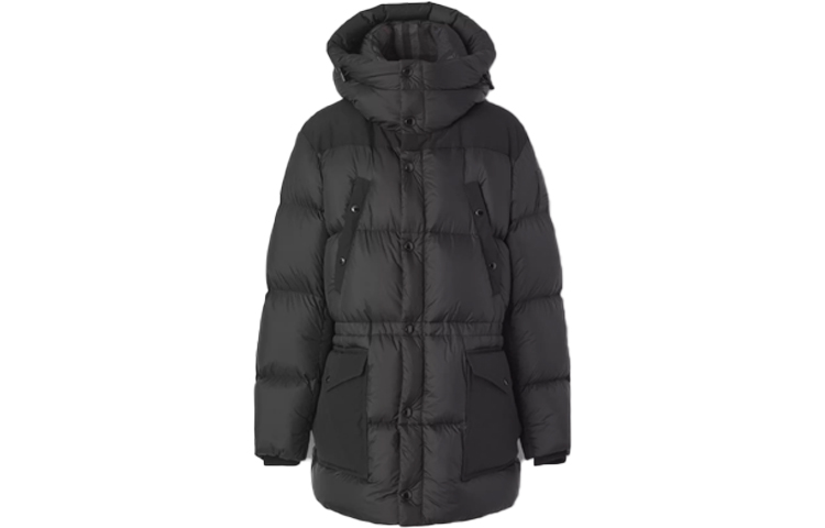 Burberry Mid-Length Patchwork Down Jacket Black 80438461 圖 2