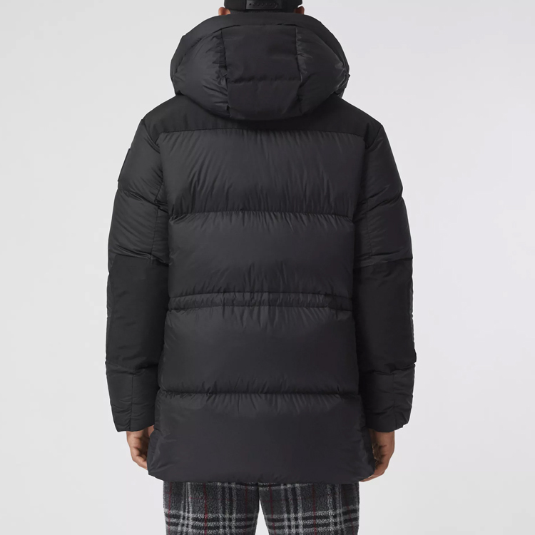 Burberry Mid-Length Patchwork Down Jacket Black 80438461 圖 5