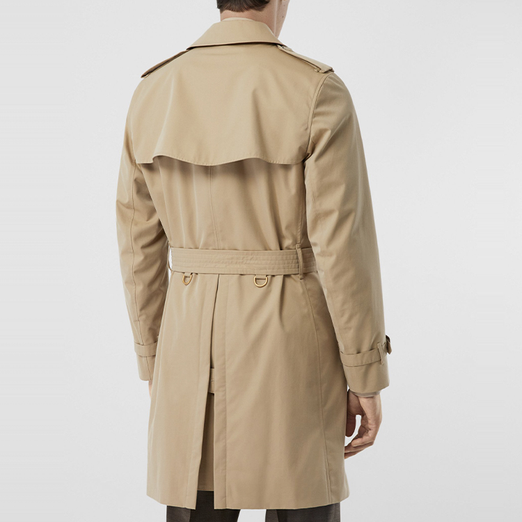 Burberry Mid-Length Solid Double-Breasted Belted Trench Coat Beige 80280911 圖 5