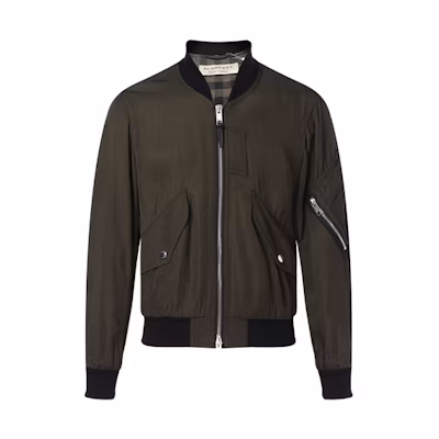 Burberry Military Green Zip-Up Stand Collar Jacket 40518891