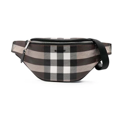 Burberry Mini Cason Checked Belt bag Dark Brown