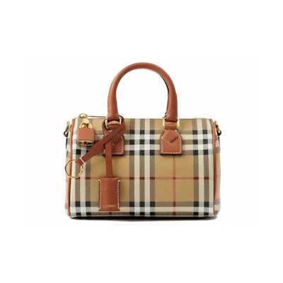 Burberry Mini Check Bowling Bag Vntg Chk/Briar Brown