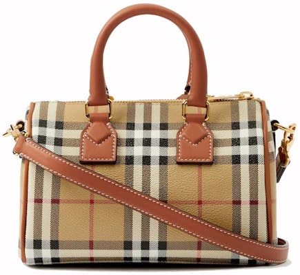 バーバリー ミニチェック ボウリングバッグ ヴィンテージ チェック/ブライアブラウン Lookbook バーバリー ミニチェック ボウリングバッグ ヴィンテージ チェック/ブライアブラウン