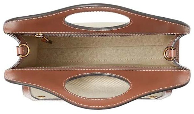 Tas Saku Mini Canvas Dan Kulit Burberry Dua Warna Coklat Alami/Malt Lookbook Tas Saku Mini Canvas Dan Kulit Burberry Dua Warna Coklat Alami/Malt