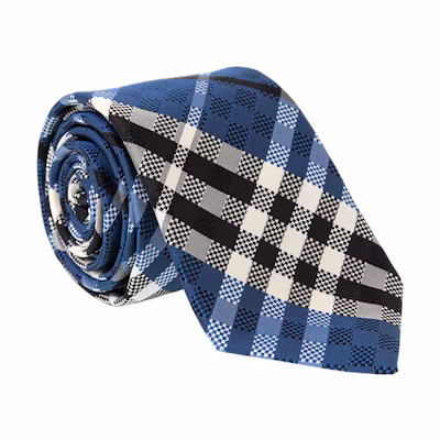 Burberry Modern Cut Jacquard Check Silk Tie Men’s Blue. 80415711