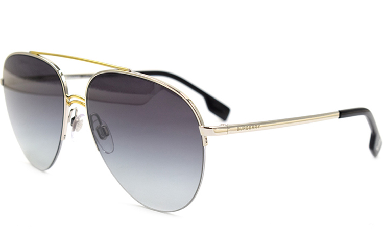 Burberry Modern Urban Series Silver Aviator Sunglasses for Men Asia Edition BE3113-1303-8G