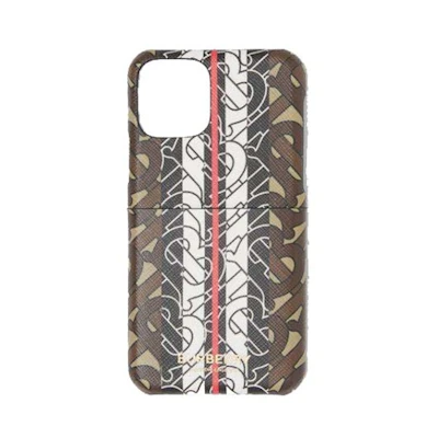 Burberry Monogram Canvas and Leather iPhone 11 Pro Phone Case Brown/White/Black
