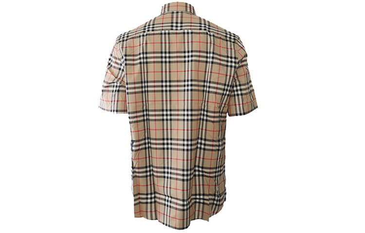 Burberry Monogram Check Short Sleeve Shirt in Archive Beige 80173011 圖 3