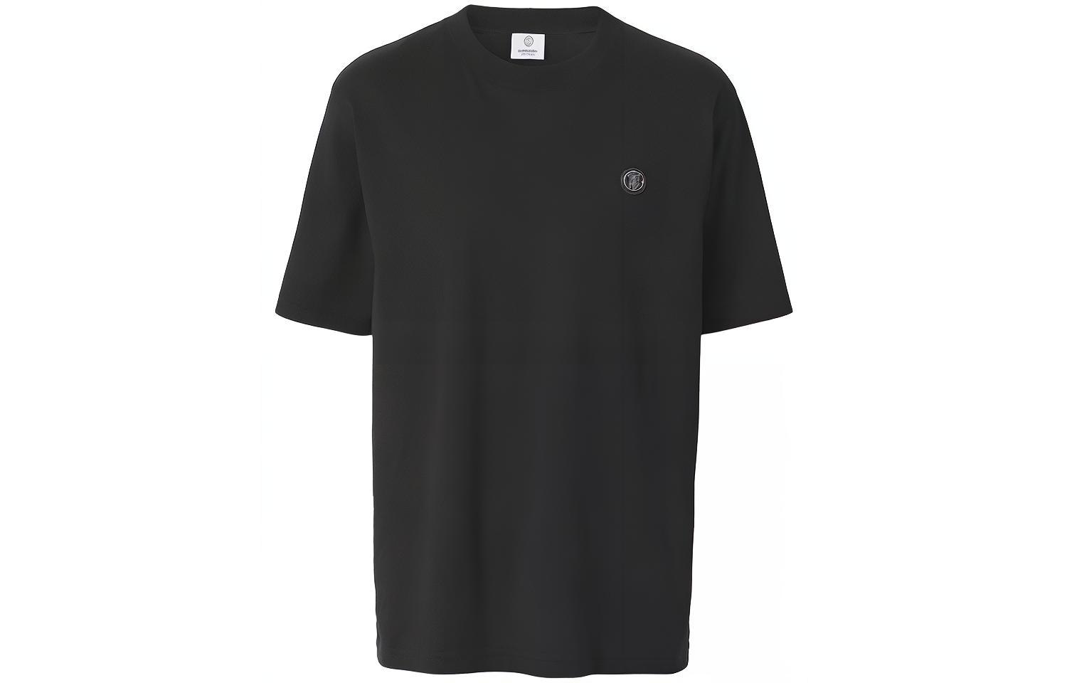 Burberry Monogram Cotton Short Sleeve T-Shirt Black Mens. 80416981