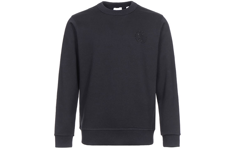Order Burberry 經典字母圓領黑色長袖休閒衫 80245321