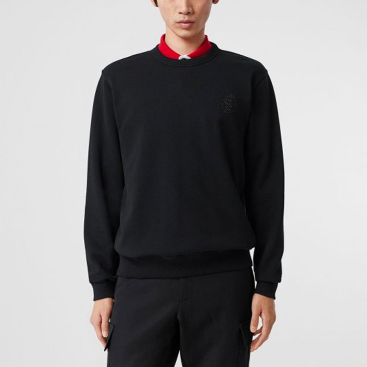 Purchase Burberry 經典字母圓領黑色長袖休閒衫 80245321